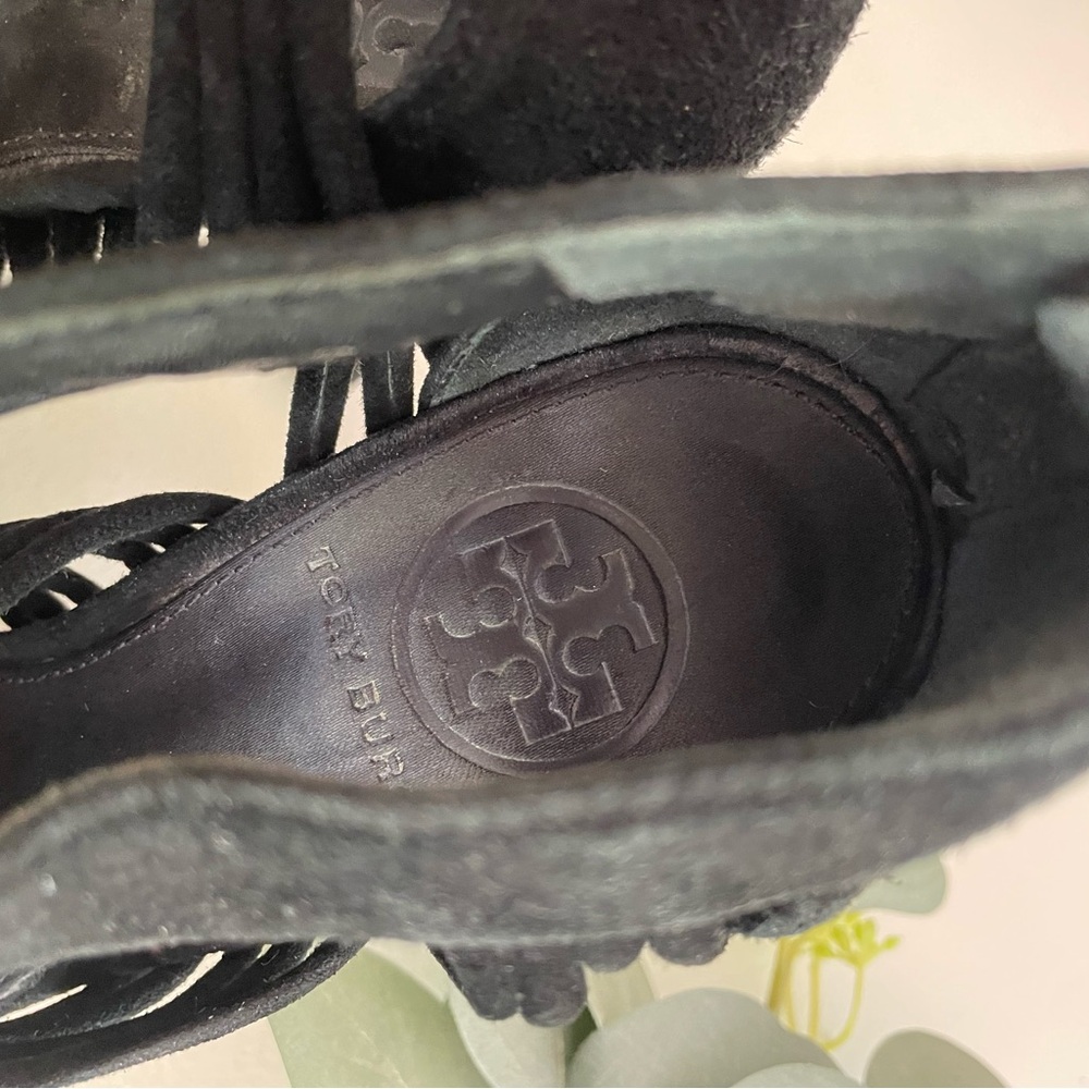 Tory Burch Sigourney Caged Suede Heels - Picture 3 of 12